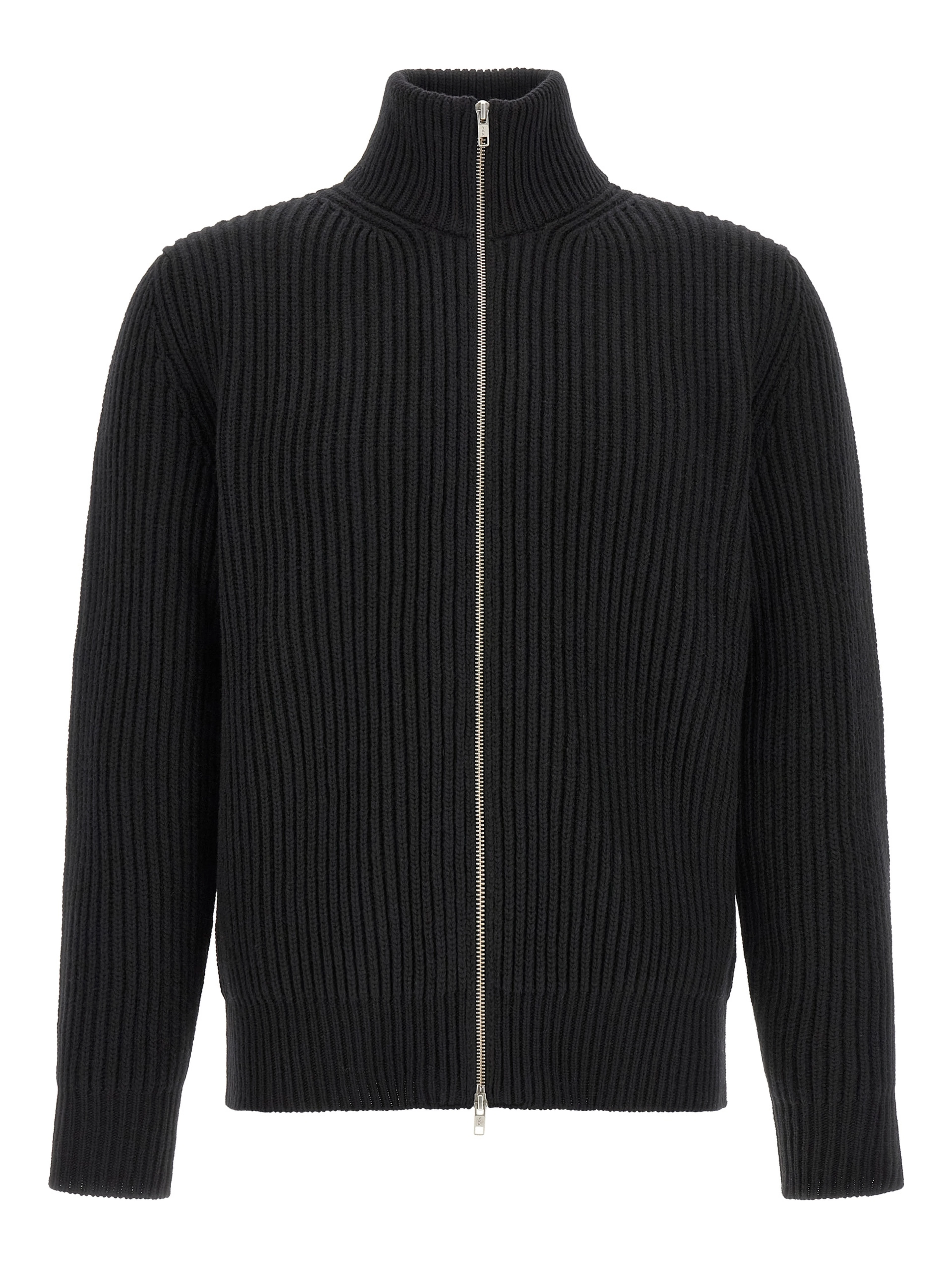 Black Wool Full-Length Jacket