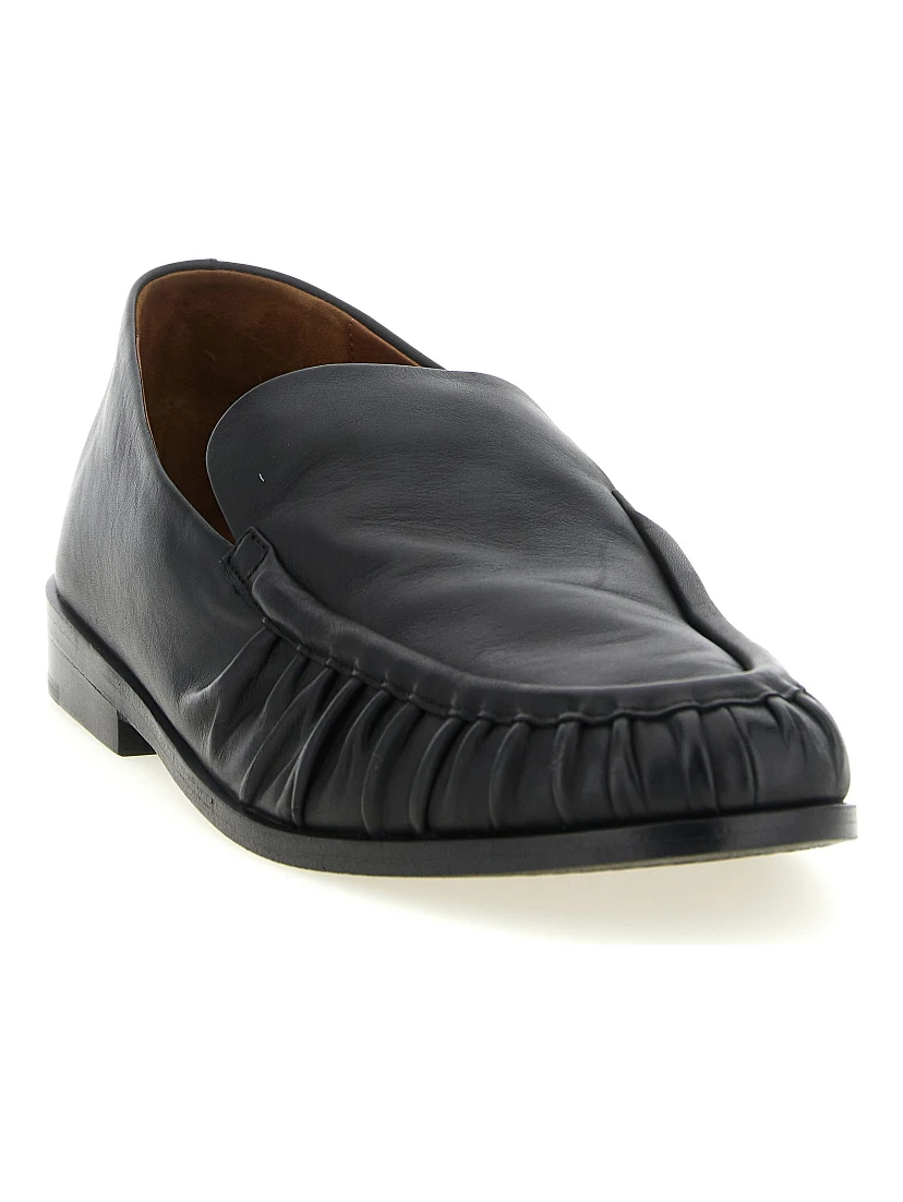 Black Calfskin Slip-On Loafers