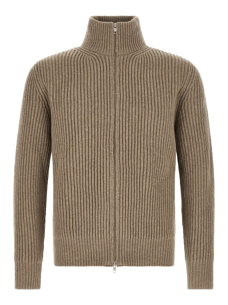 Beige Wool Full-Length Jacket