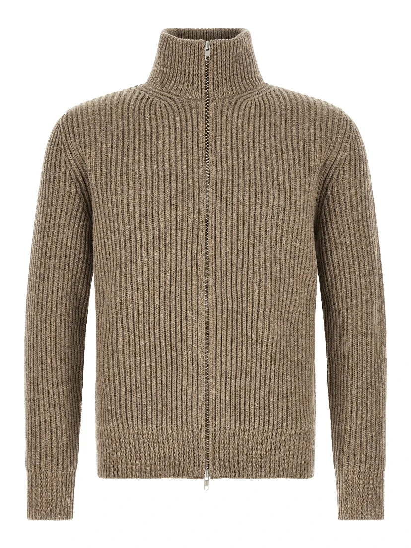 Beige Wool Full-Length Jacket