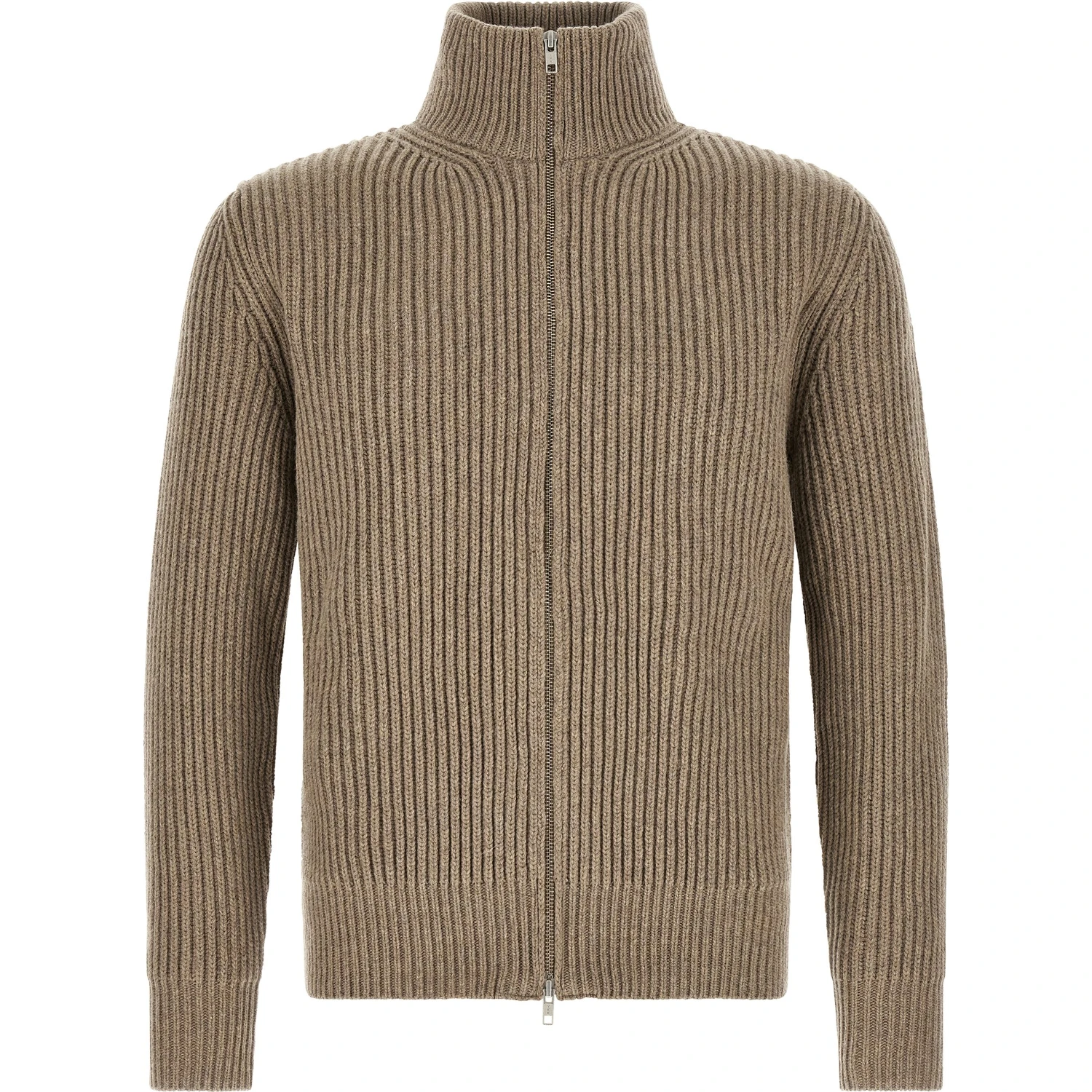 Beige Wool Full-Length Jacket