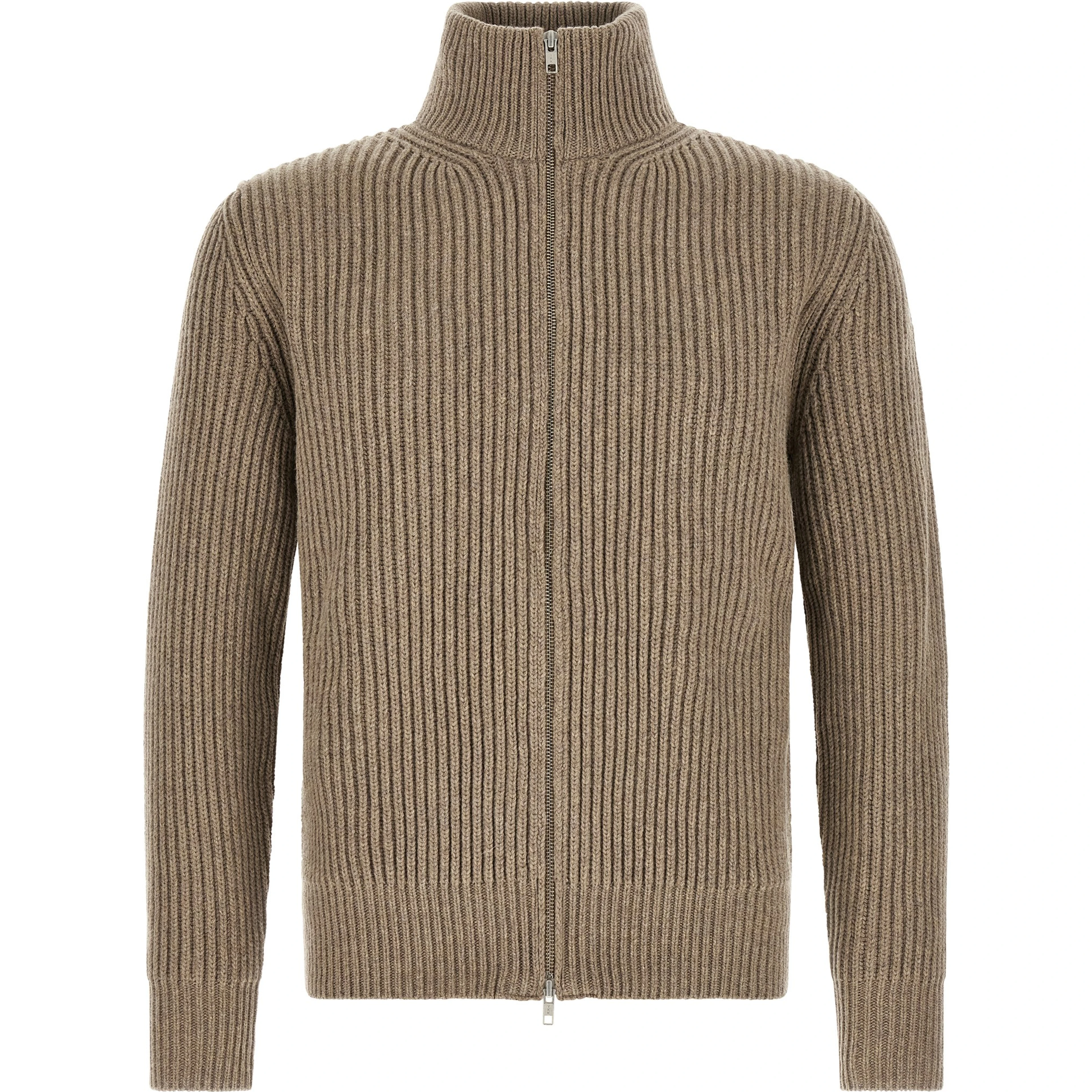 Beige Wool Full-Length Jacket