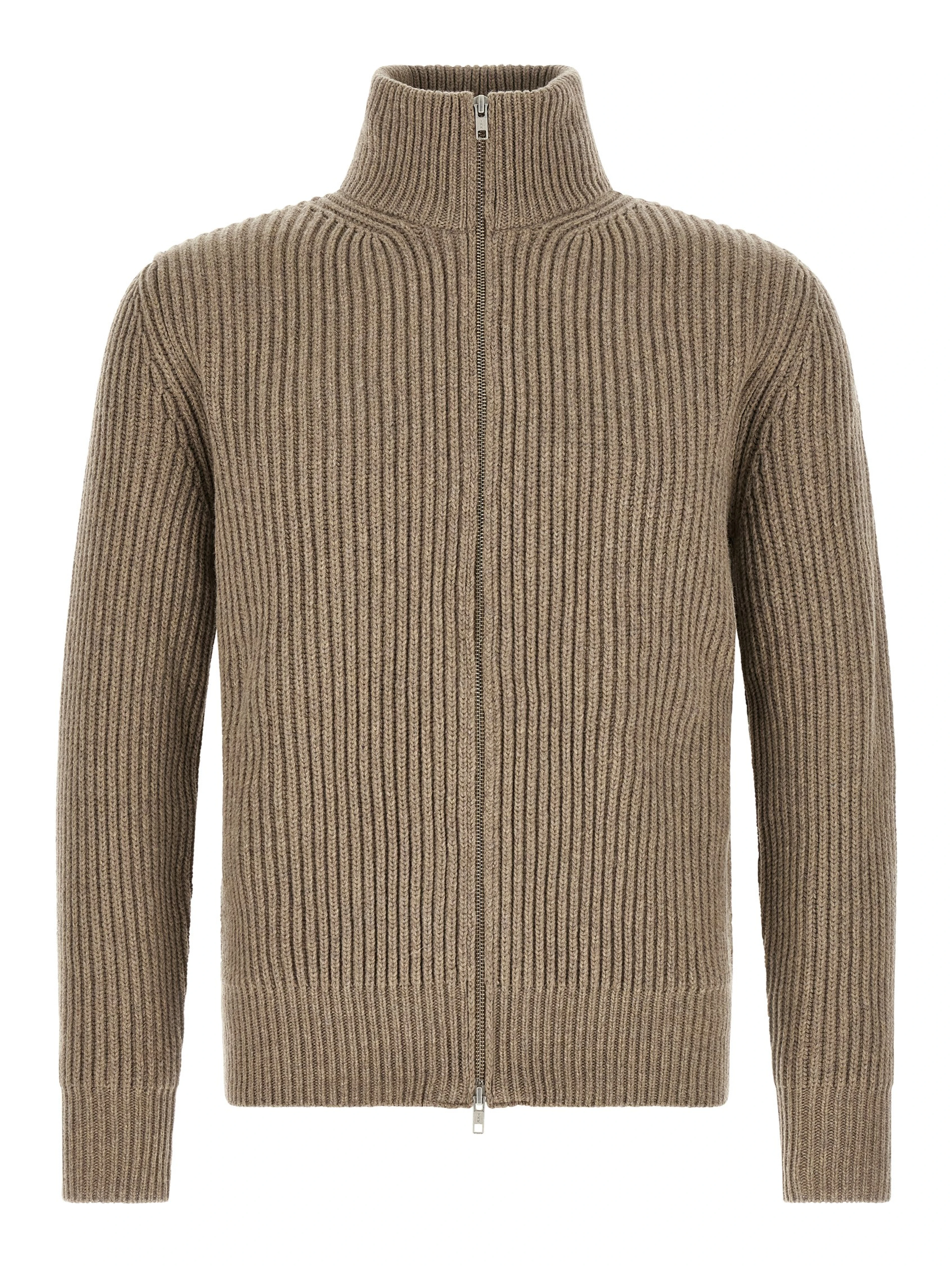 Beige Wool Full-Length Jacket