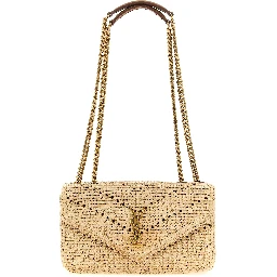 Beige Raffia Shoulder Bag