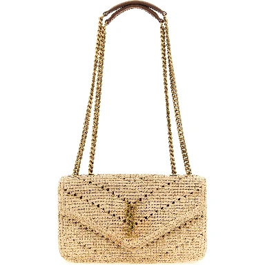 Beige Raffia Shoulder Bag