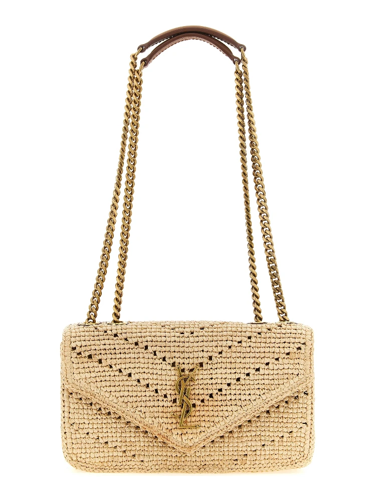 Beige Raffia Shoulder Bag