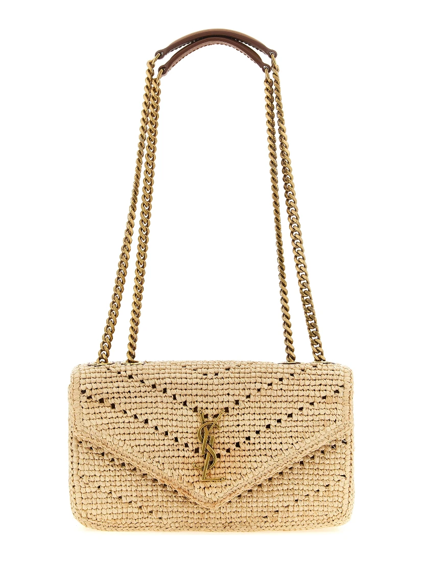 Beige Raffia Shoulder Bag