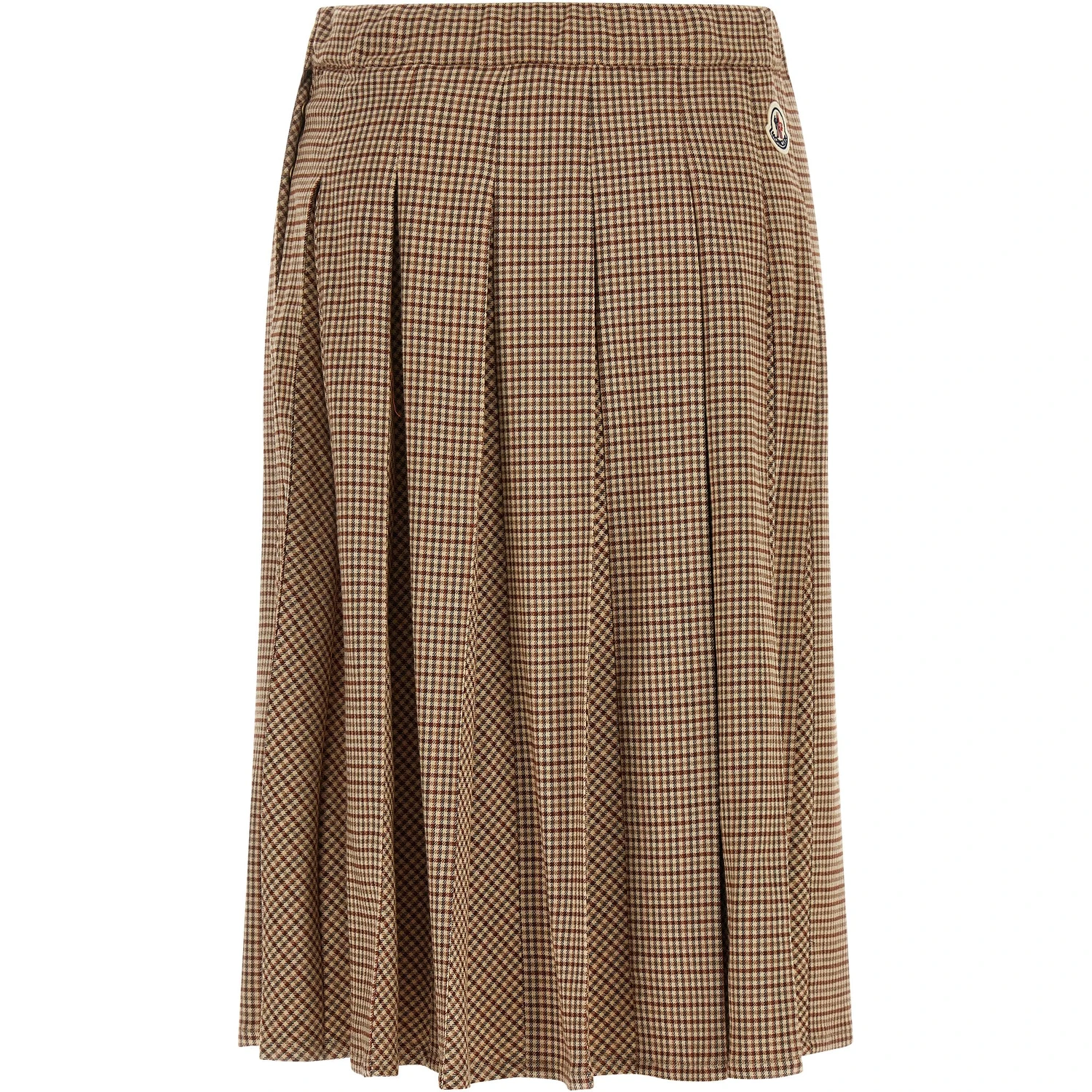 Beige Viscose Midi Skirt