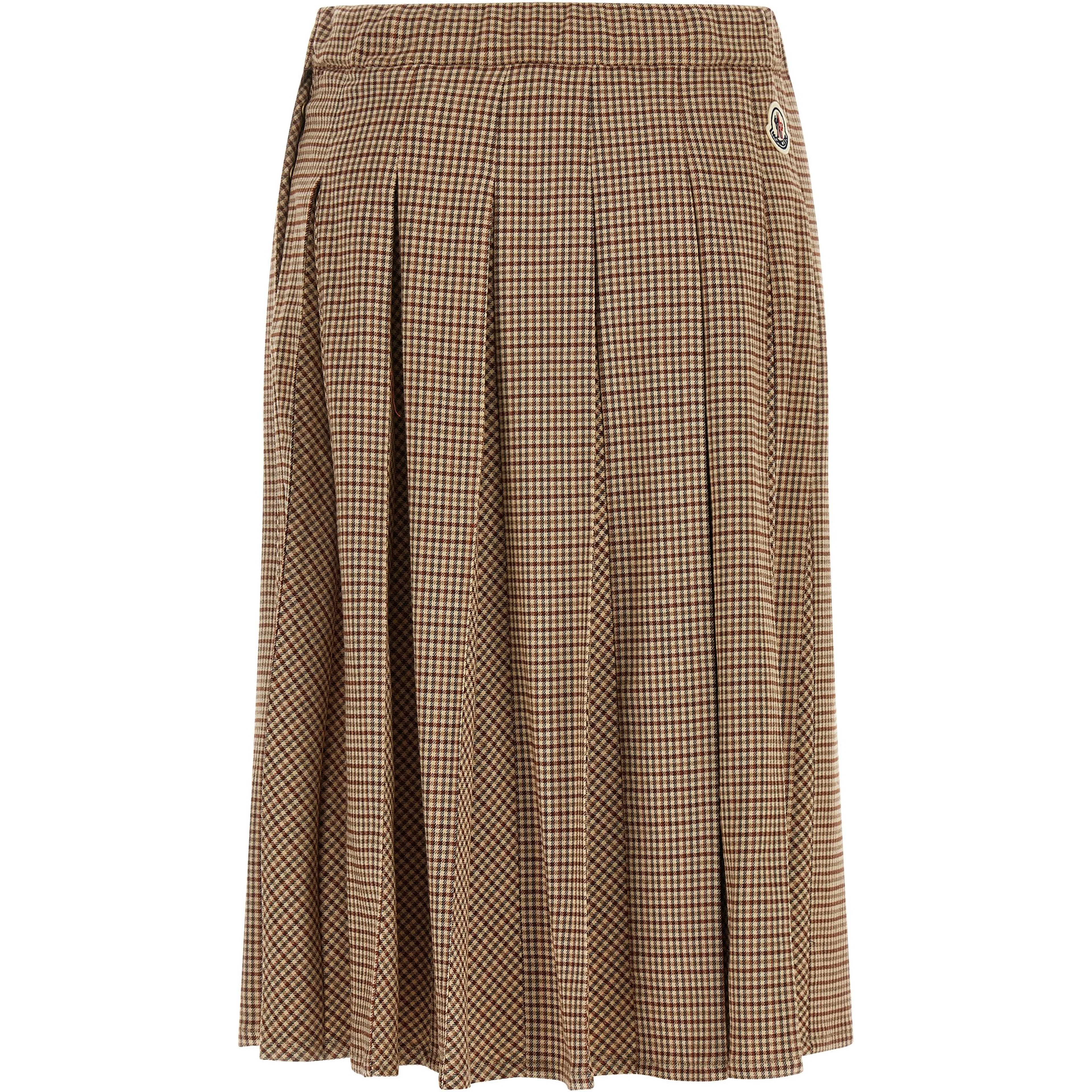 Beige Viscose Midi Skirt