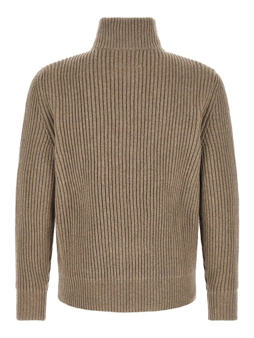 Beige Wool Full-Length Jacket