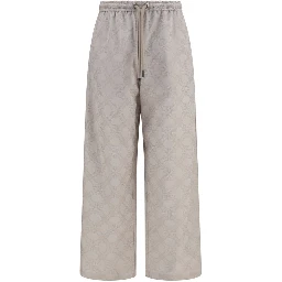 Beige Cotton Casual Pants