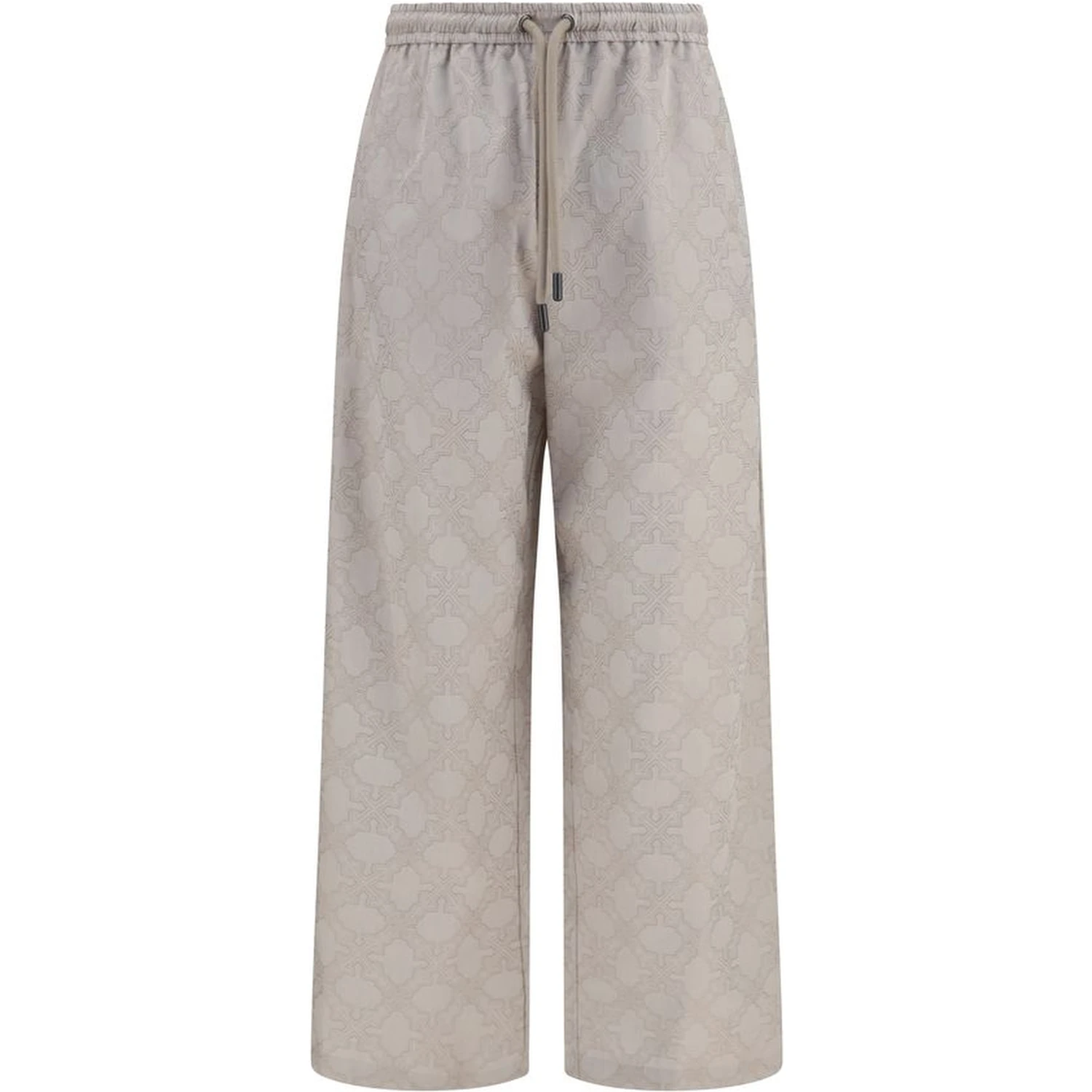 Beige Cotton Casual Pants