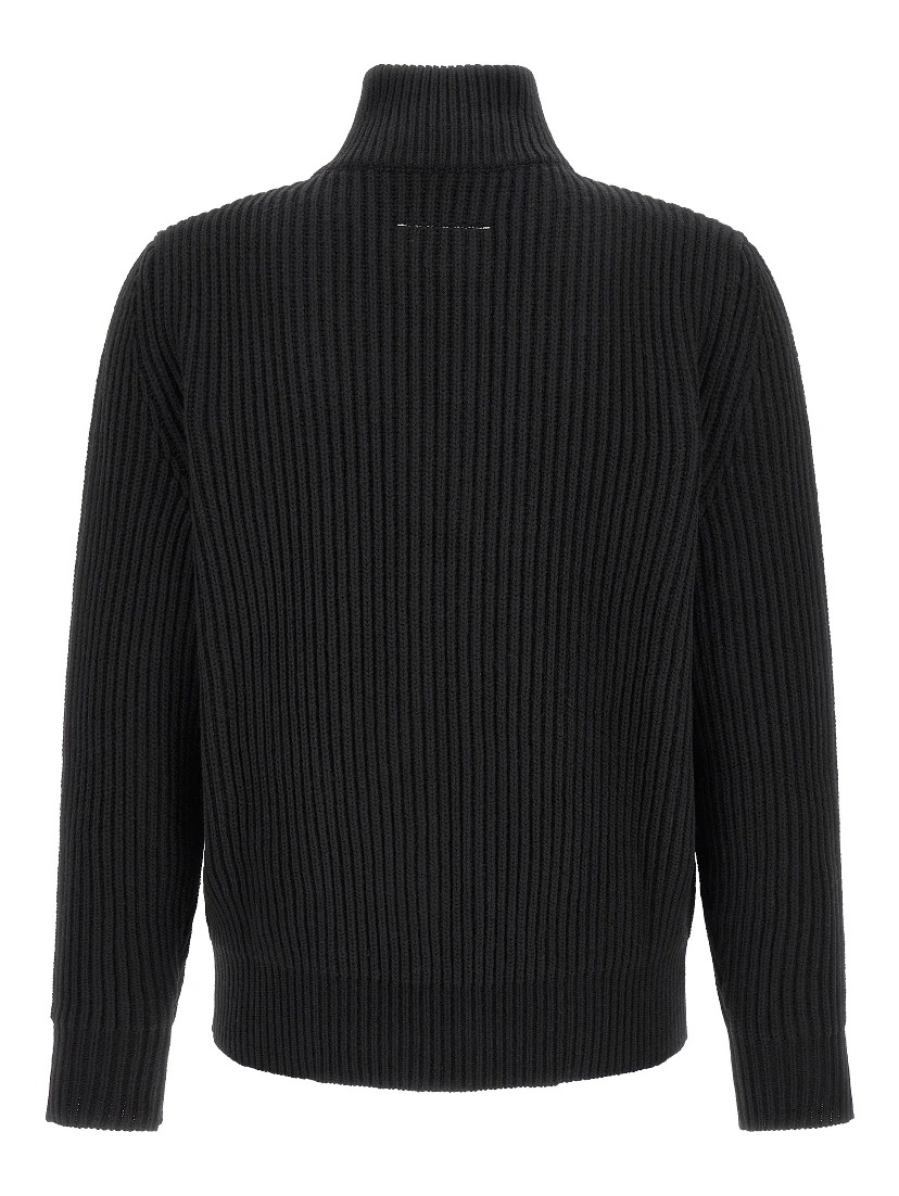 Black Wool Full-Length Jacket