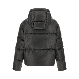 Black Polyester Full-Length Jacket