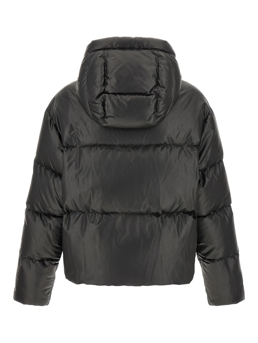 Black Polyester Full-Length Jacket