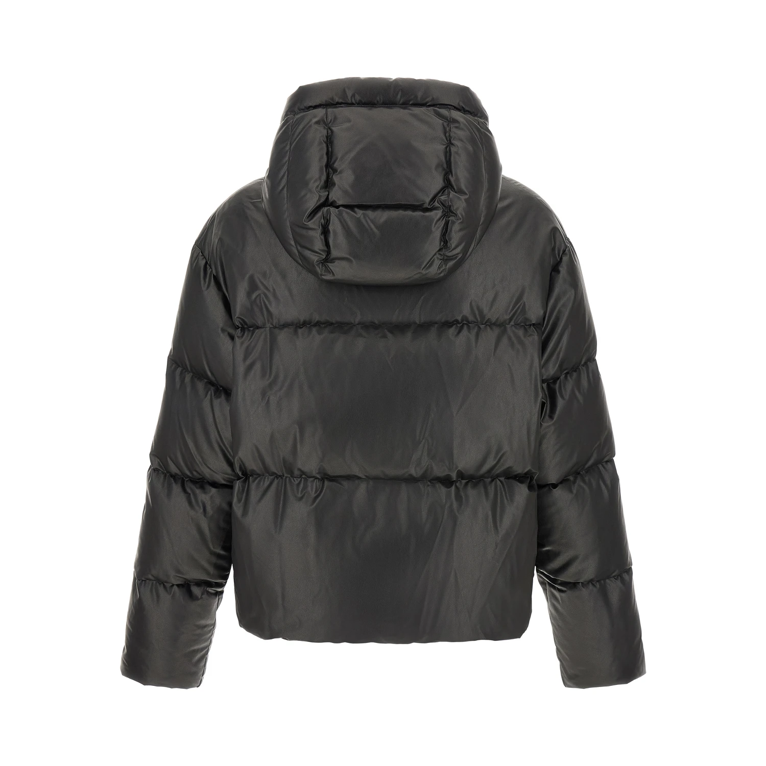 Black Polyester Full-Length Jacket