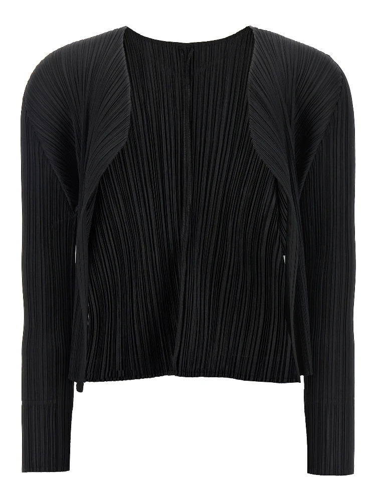 Black Polyester Cardigan