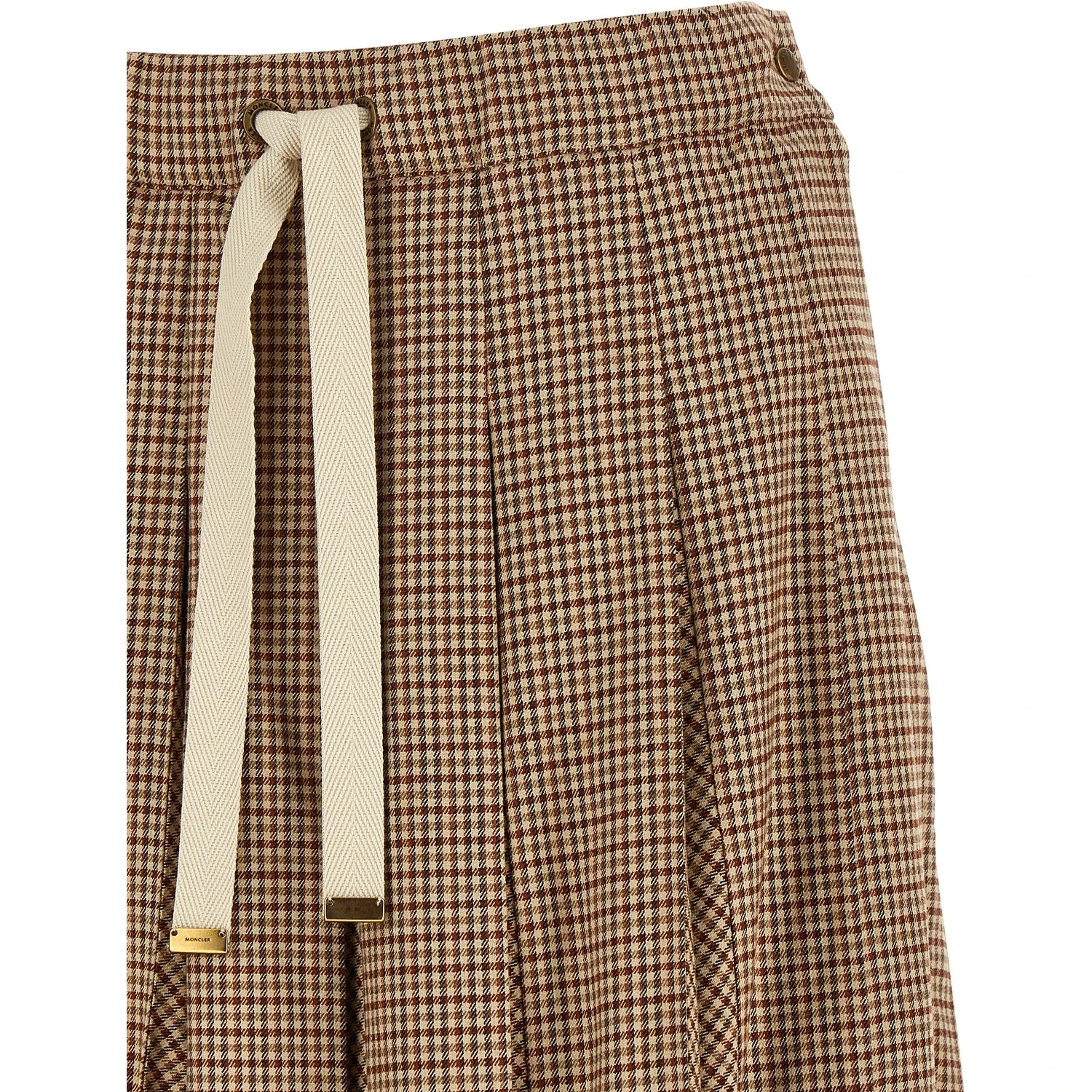 Beige Viscose Midi Skirt