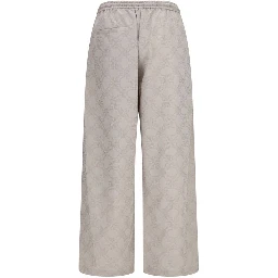 Beige Cotton Casual Pants