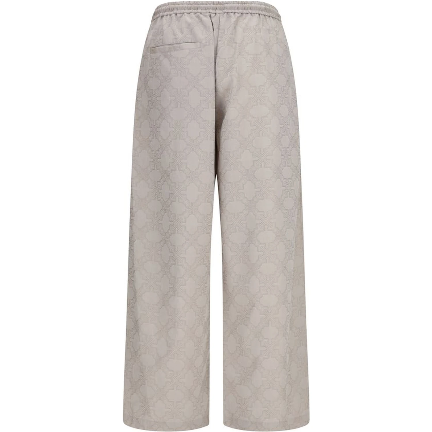 Beige Cotton Casual Pants