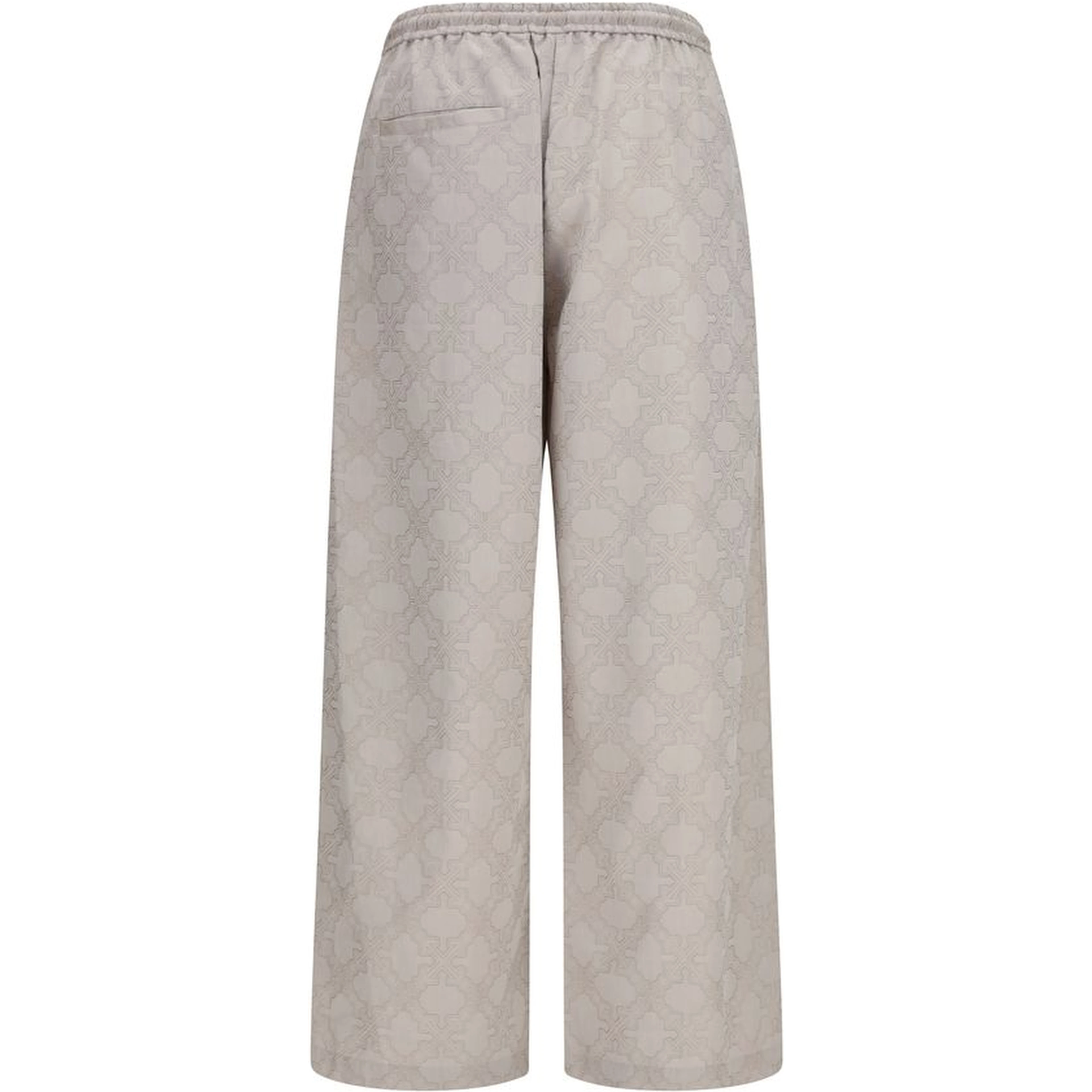 Beige Cotton Casual Pants