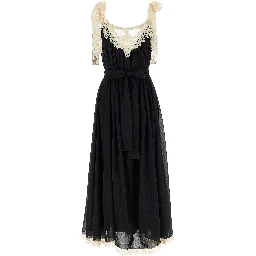Bicolor Cotton Long Dress