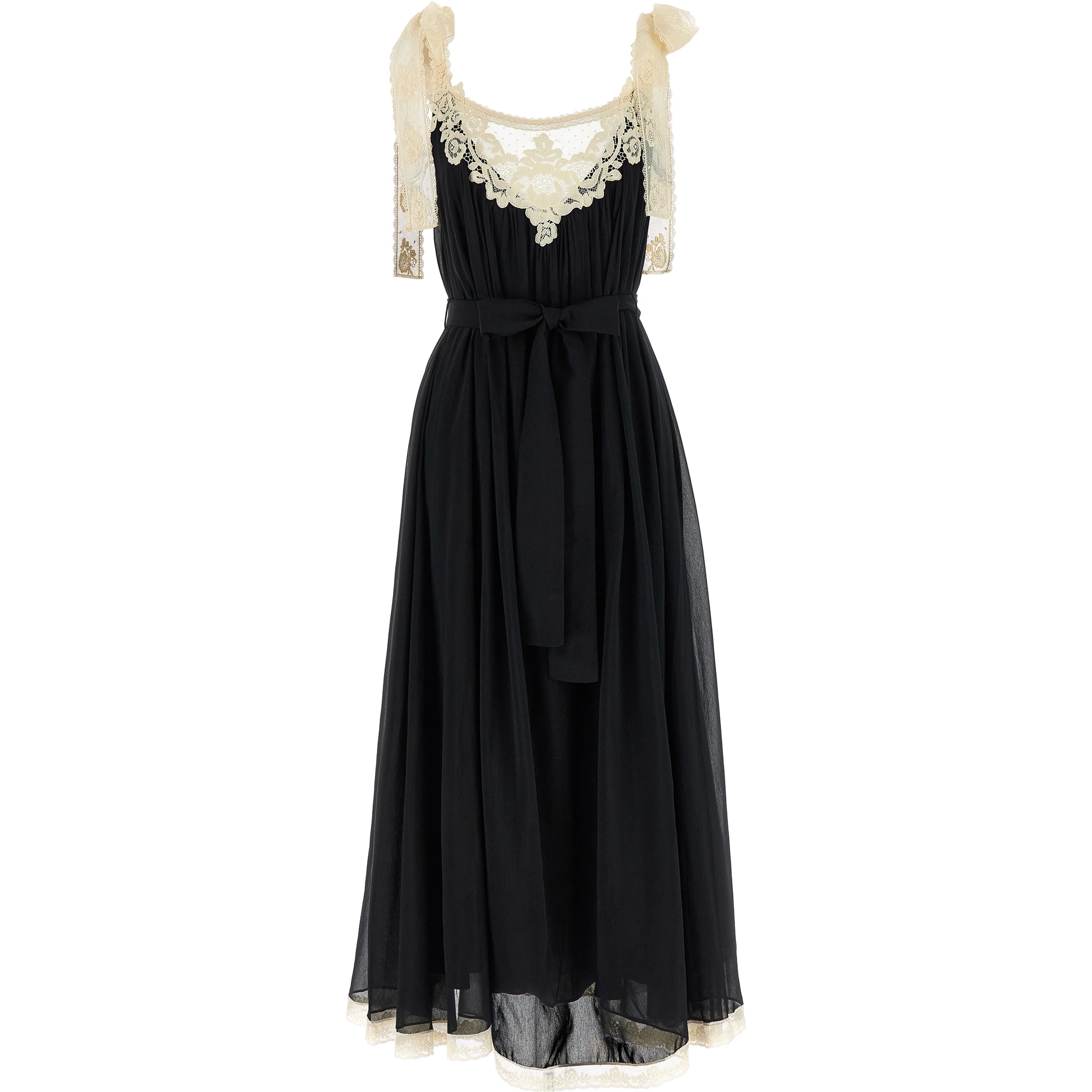 Bicolor Cotton Long Dress