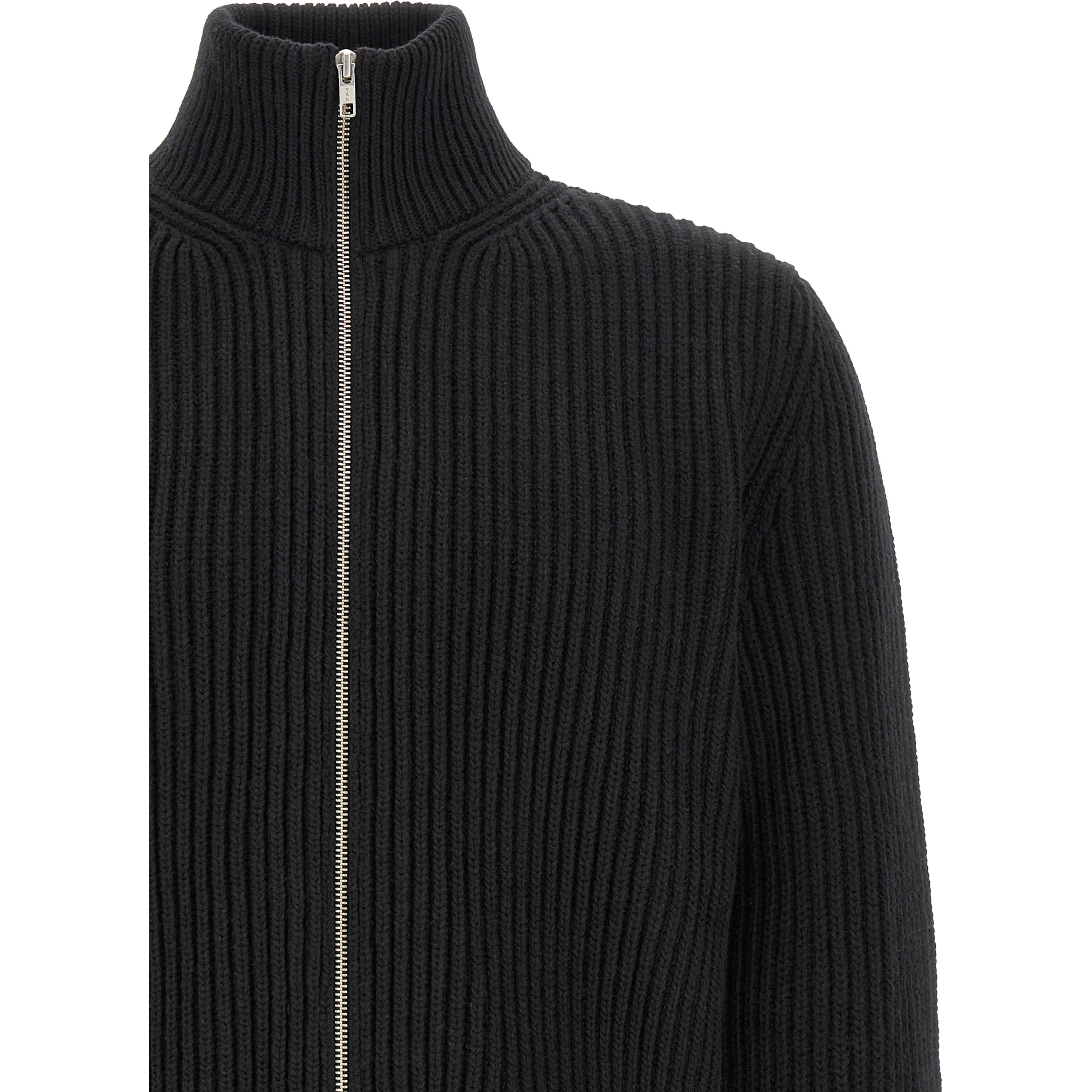 Black Wool Full-Length Jacket