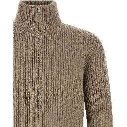 Beige Wool Full-Length Jacket