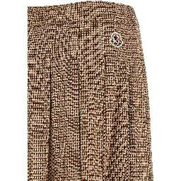 Beige Viscose Midi Skirt