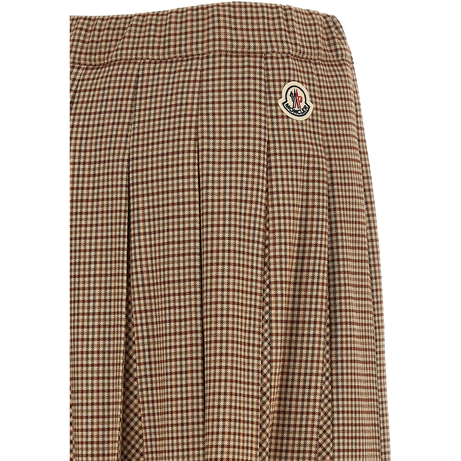 Beige Viscose Midi Skirt