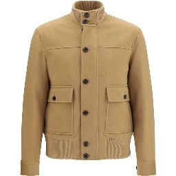 Beige Wool Oves Aries Full-Length Jacket