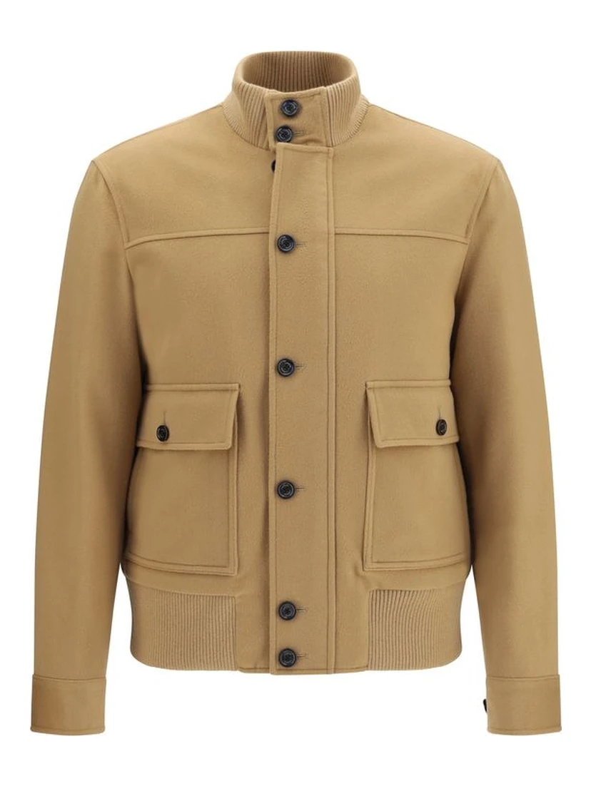 Beige Wool Oves Aries Full-Length Jacket