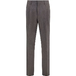 Gray Viscose Dress Pants