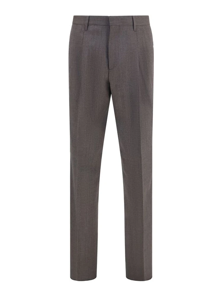 Gray Viscose Dress Pants