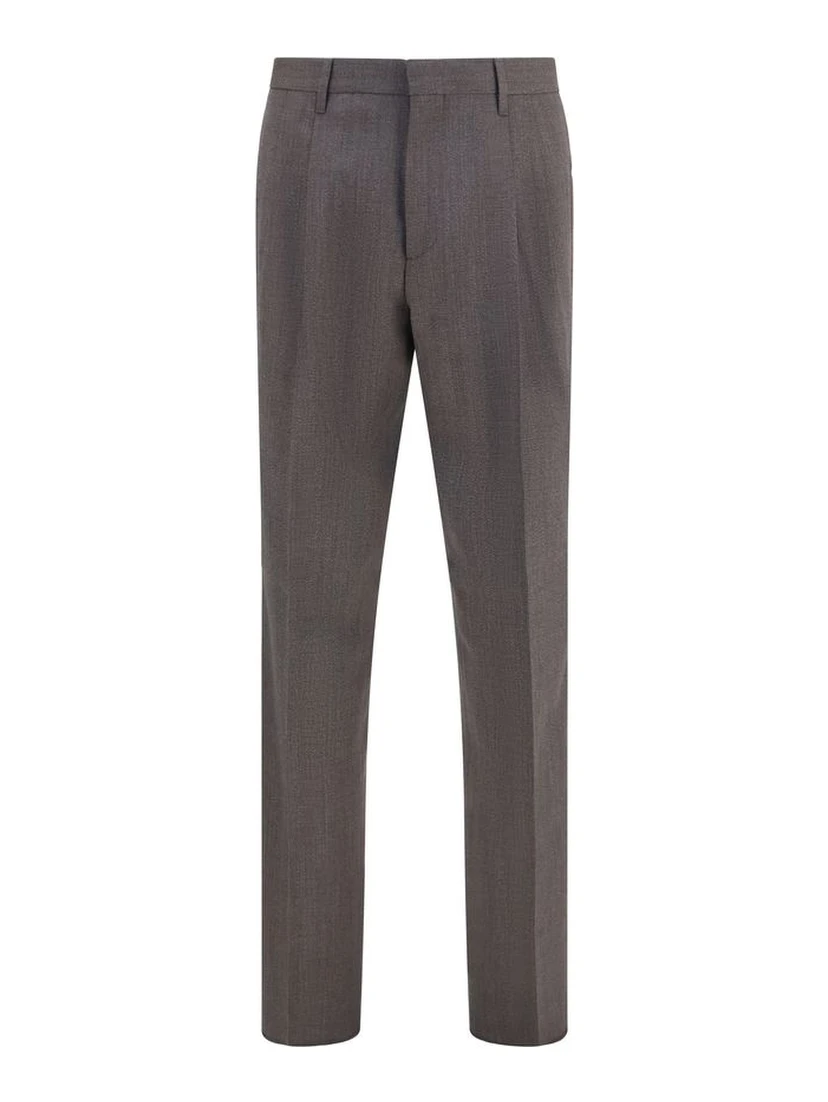 Gray Viscose Dress Pants