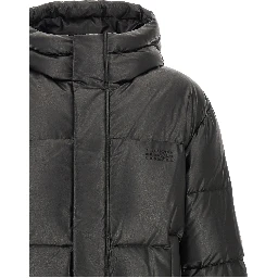 Black Polyester Full-Length Jacket