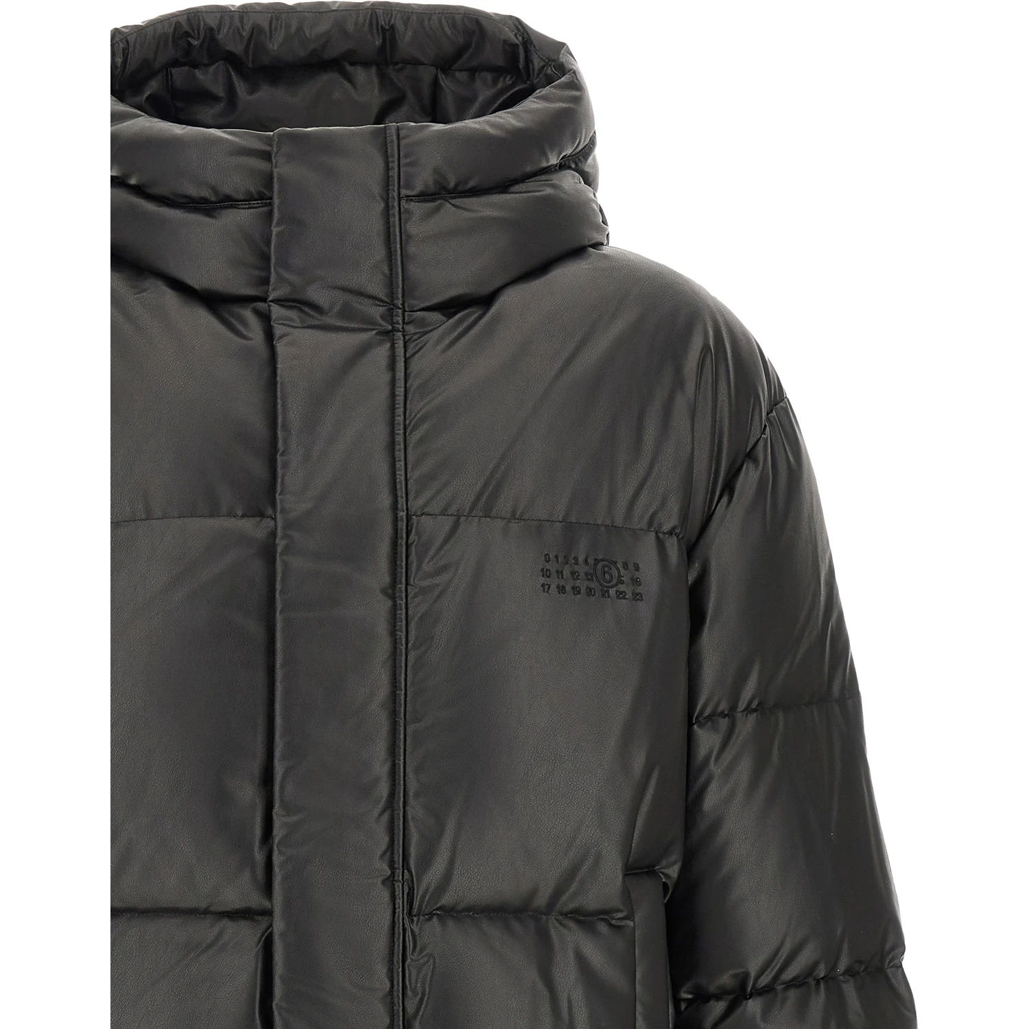 Black Polyester Full-Length Jacket