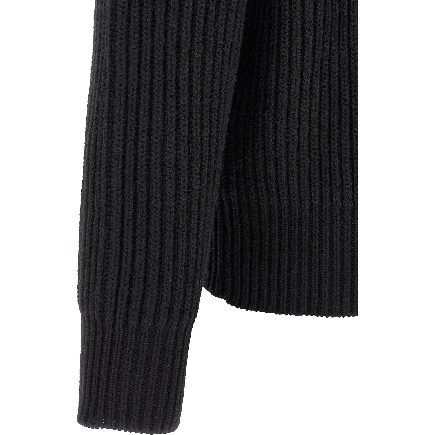 Black Wool Full-Length Jacket