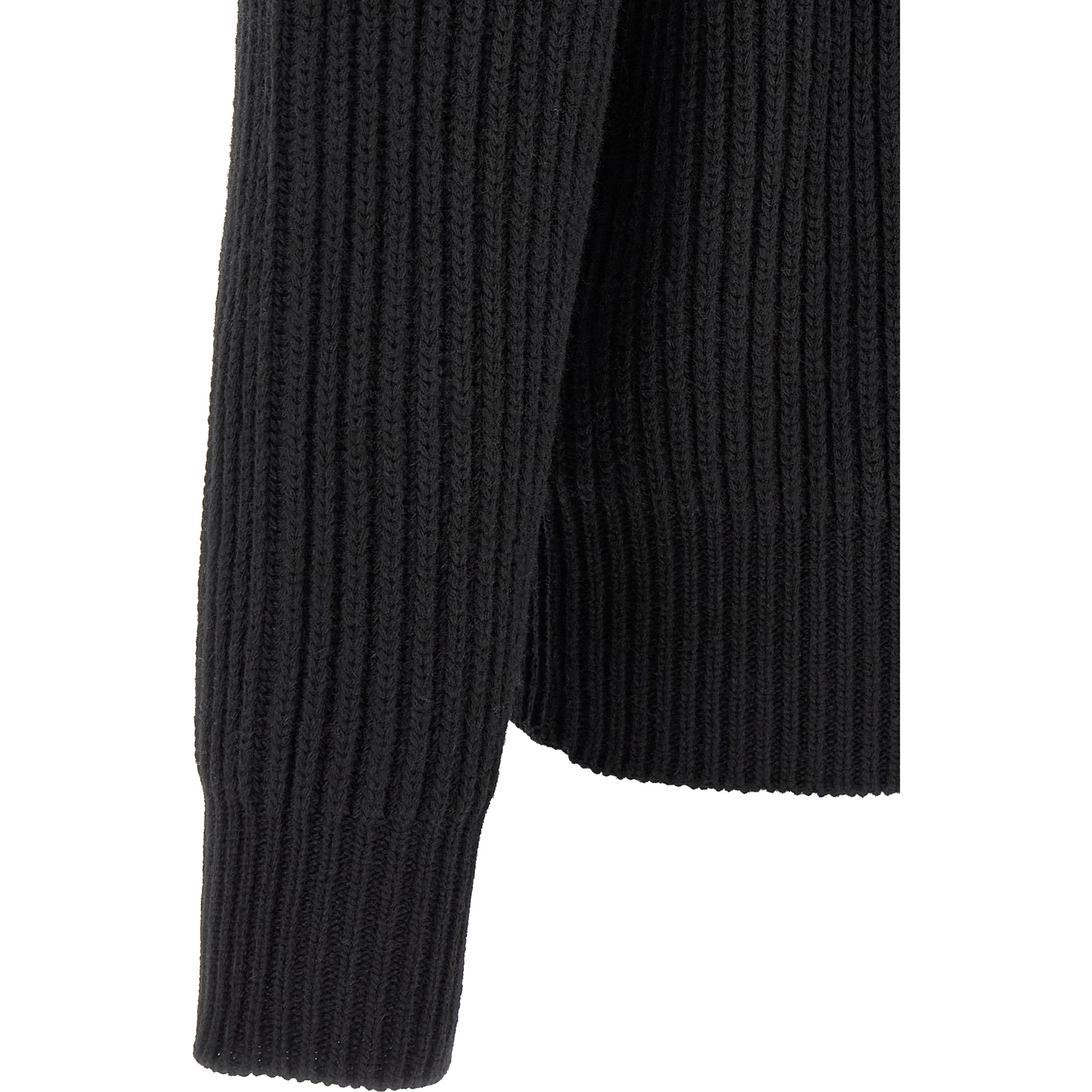 Black Wool Full-Length Jacket