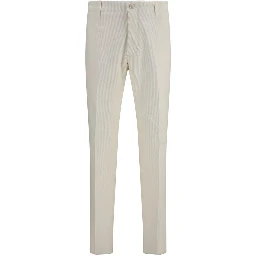Beige Viscose Casual Pants