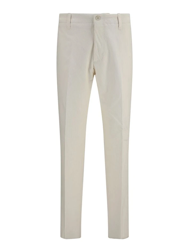 Beige Viscose Casual Pants