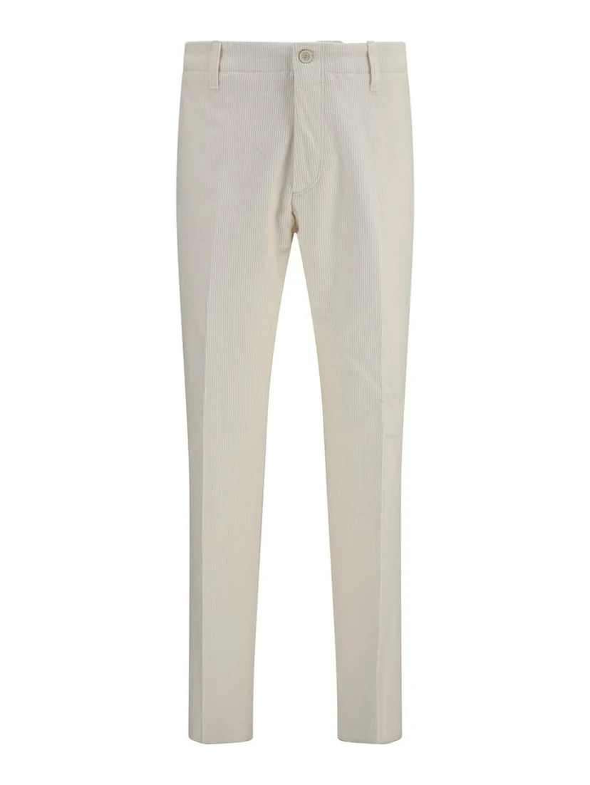 Beige Viscose Casual Pants
