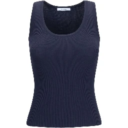 Blue Viscose Tank Tops