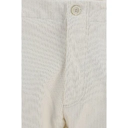 Beige Viscose Casual Pants
