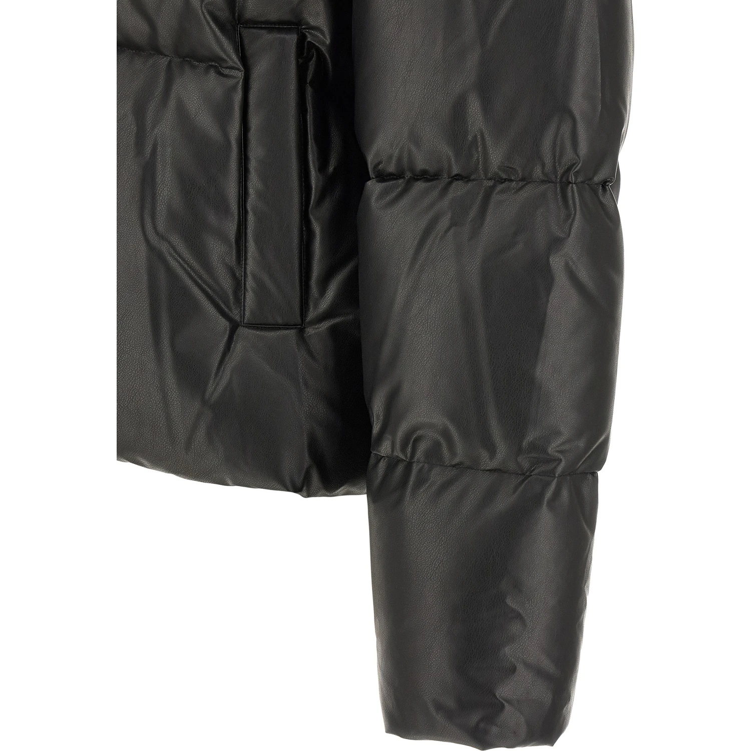 Black Polyester Full-Length Jacket