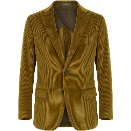 Green Cotton Men Jacket
