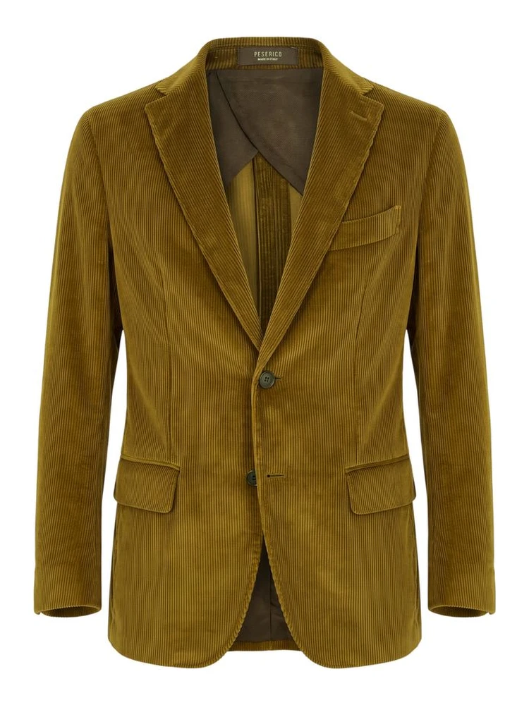 Green Cotton Men Jacket