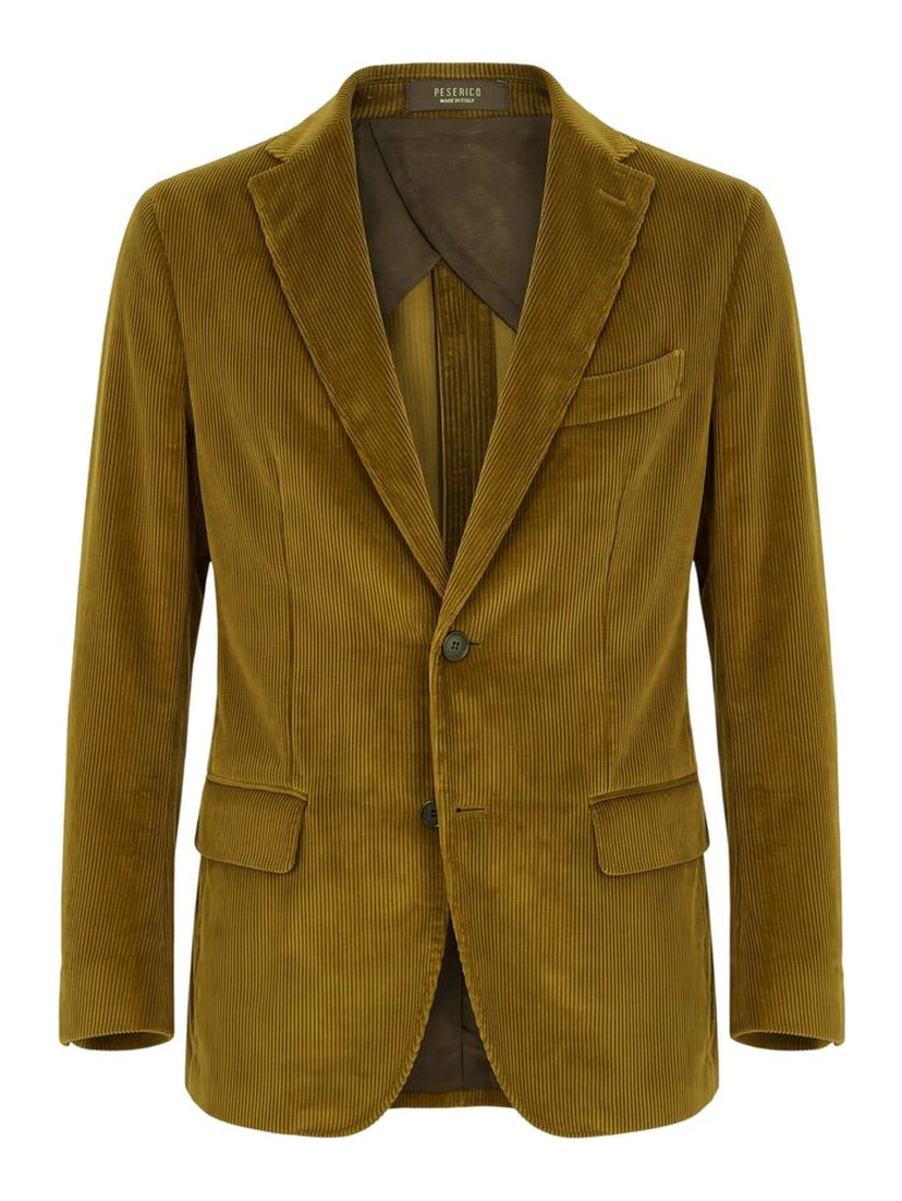 Green Cotton Men Jacket