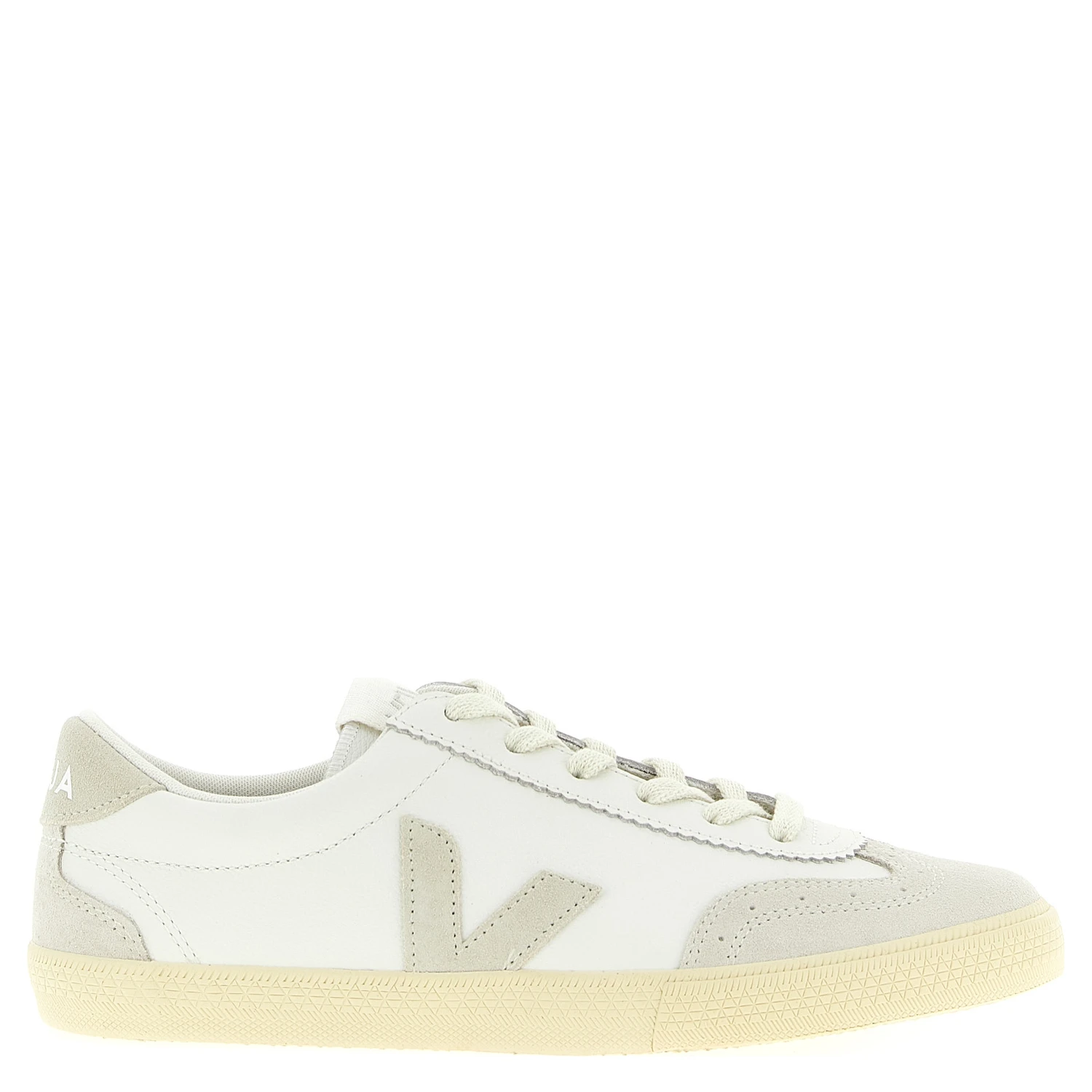 Beige Genuine Leather Low Top Sneakers